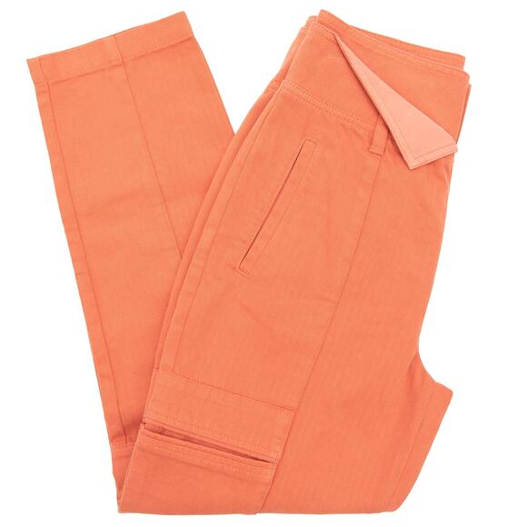 Joie Burnt Orange High Rise Double Waistband Cargo Pants Size 4 - Picture 3 of 9